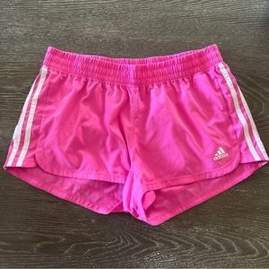 adidas Women's 3-Stripes Pacer Woven Shorts lucid fuschia/white